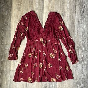Altar’d State burgundy tie back dress
